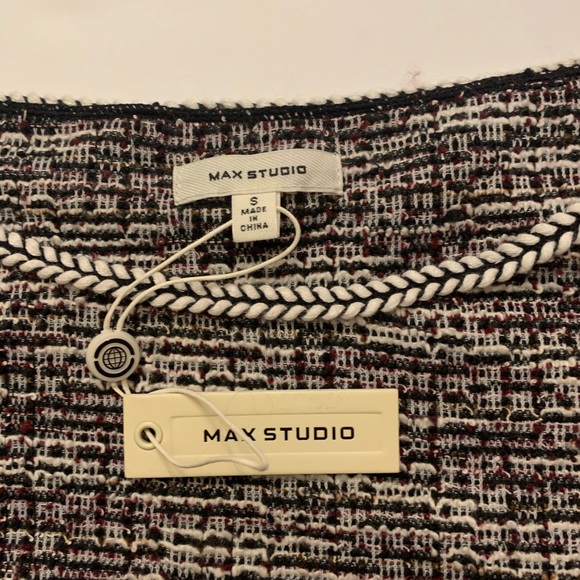 MAX STUDIO Tweed 3/4 Sleeve Pleated Dress - Picture 4 of 5